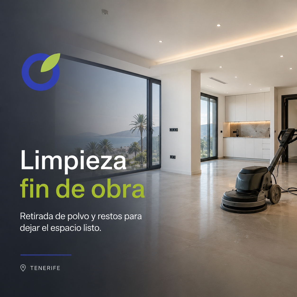 Limpieza fin de obra en Tenerife: retirada de polvo y restos para dejar el espacio listo