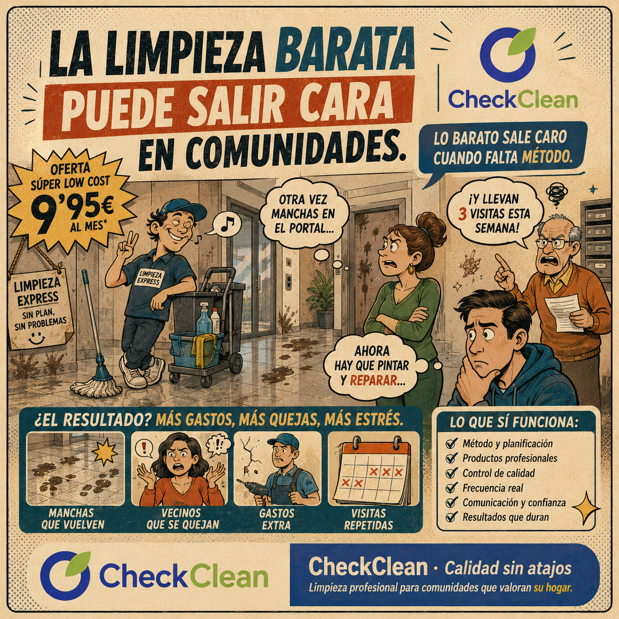 Limpieza barata en comunidades